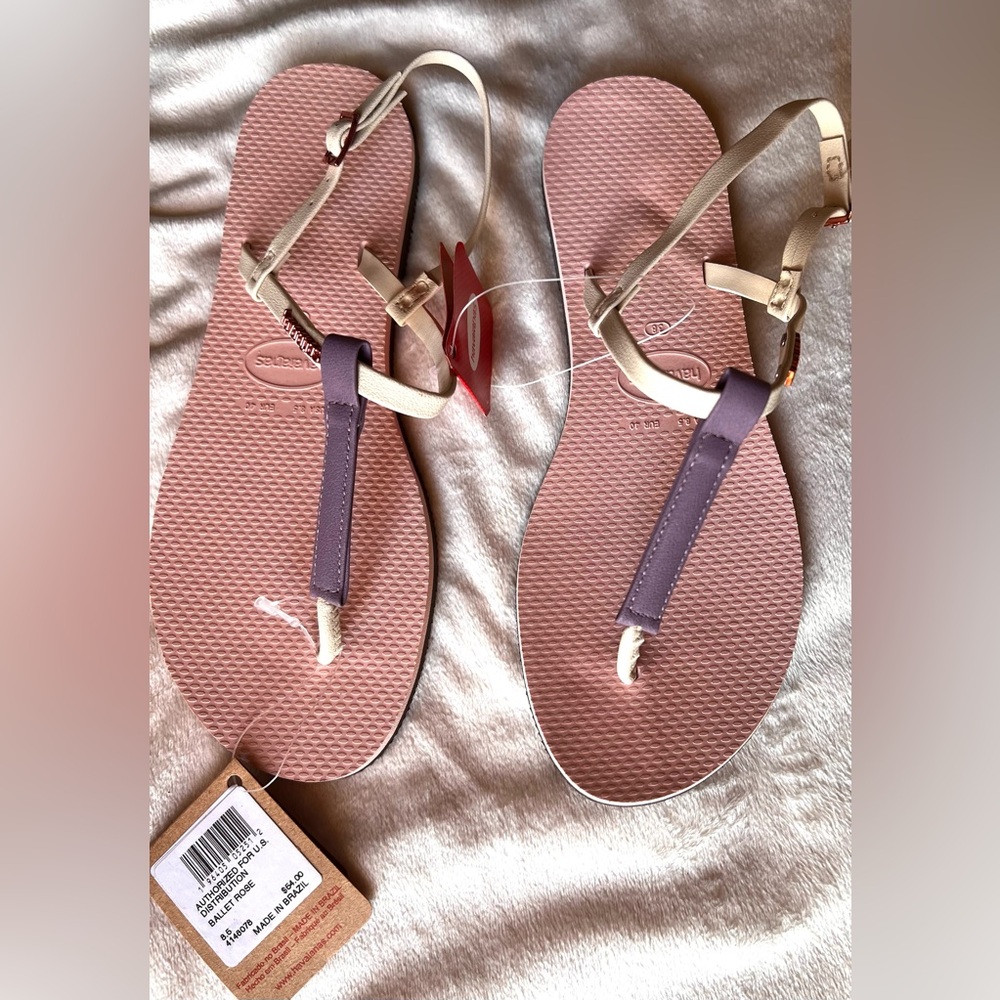 Havaianas Women's Size 8.5 You Rio Sandal Ballet Rose Ankle Strap New with Tags